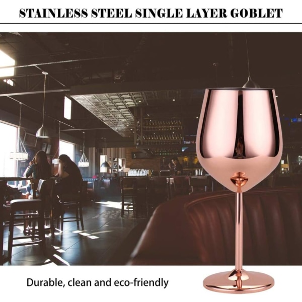 Rostfritt stål Rödvinsglas Metall Stam Vinglas Splittringssäkert Vitvin Cocktailglas Okrossbart (roséguld) rose gold