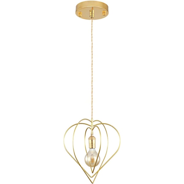 Hjärtat metall taklampa Modern nordisk hjärta Roterande hjärtformad ljuskrona belysning Används för matsal Vardagsrum Kök Sovrum