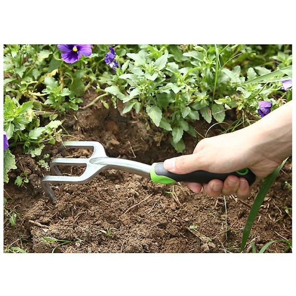 Manuellt ogräsverktyg aluminiumlegering gaffelblad kratta ogräsmaskin transplantation grävverktyg trädgård