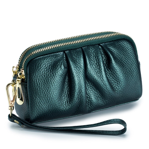 Handväska med stor kapacitet i läder för kvinnor green