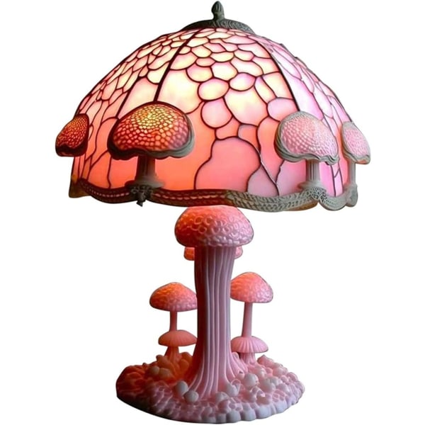 Färgat glas växtserie bordslampa Handgjord svamplampa LED bordslampa