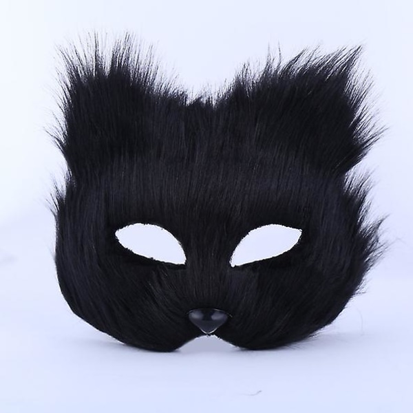 Djurmask Manlig och kvinnlig halvansiktssimulering Fox Mask Maskerad black