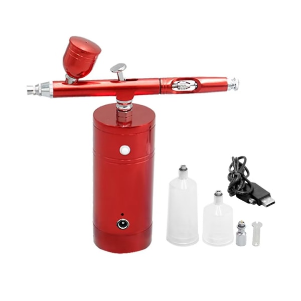USB Spray Gun Kit Bärbar Spray Gun Kompressor Spray Pump red