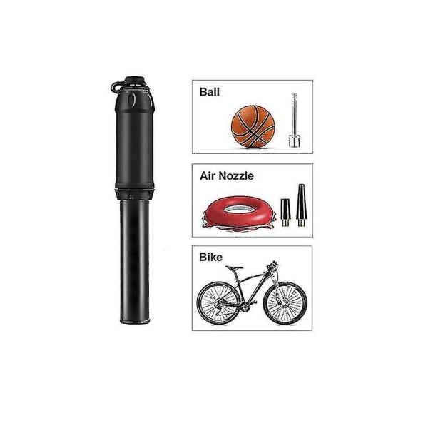 Cykelpump Chronus, Bärbar Mini Cykeldäckspump, Inklusive Ball Pump Nålar Luftmunstycke, Fotboll, Basket, Volleyboll, Däck (svarta)