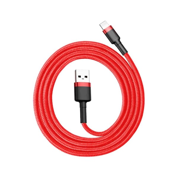 2.4a USB laddare Lightning-laddningskabel för Apple Iphone 11 12 13 14--röd 1m