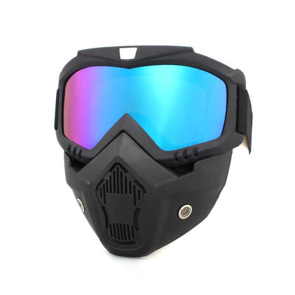 Motorcykelglasögon mask motorcykelglasögon avtagbar mask anti-dim varma glasögon