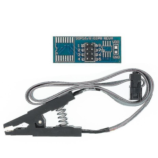 USB programmeringsmodul + Soic8, Sop8 testklämma för Eeprom 93cxx / 25cxx / 24cxx