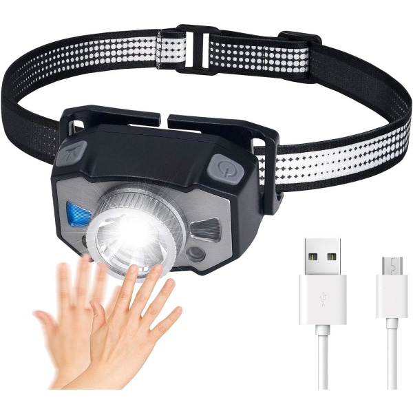 LED-strålkastare, vattentät ministrålkastare, USB uppladdningsbar sensor, campingstrålkastare