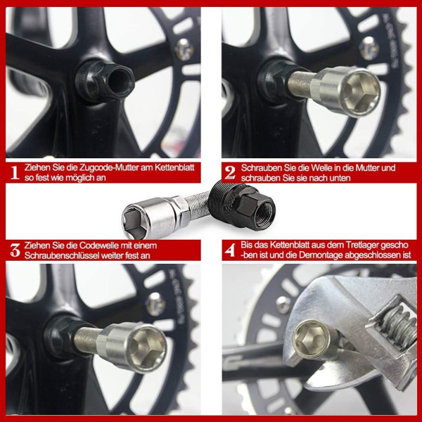 6 i 1 verktyg för borttagning av cykelbox med vevavdragare och vevfästesborttagare 5-11 hastighetskompatibel kedjepiska