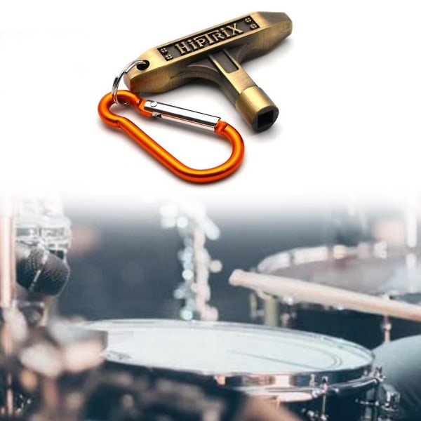 3x musikinstrument tillbehör Set Skin Tuning Key Snap Hook Trumset Skinnyckelverktyg golden