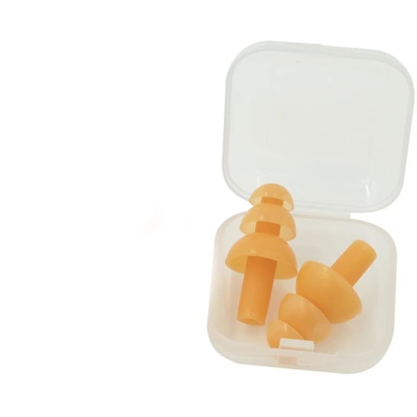 Trelagers silikonhörlurar Tysta vattentäta hörsnäckor, gul fyrkantig låda