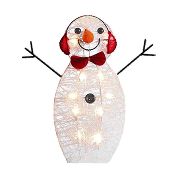 Julscen Layout Dekorativa LED-ljus Glödande Jul Snögubbe Sled Älg Penguin Courtyard