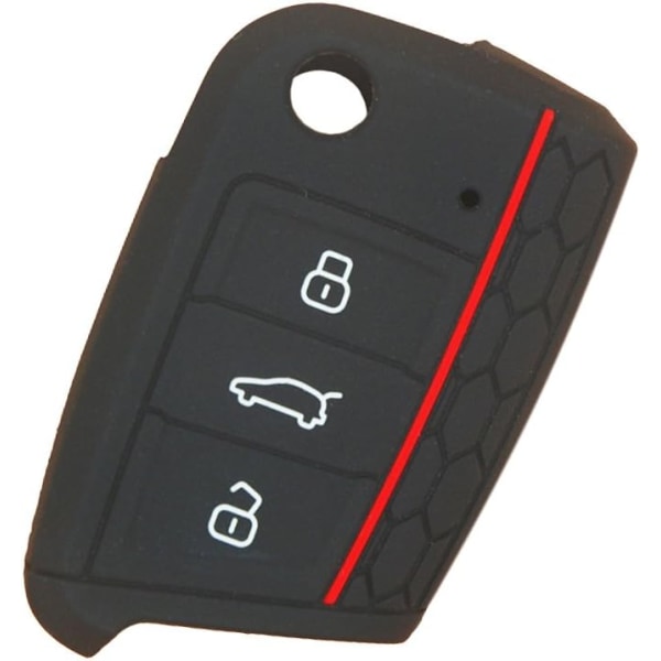 Bilnyckel Silikonskyddande fjärrnyckel Flip Flip Key Case 3-knapp för VW GOLF 7 etc.