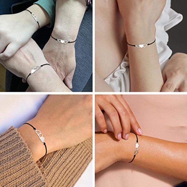 3st/ set Syster Matchande Armband Med Kort Löfte Avstånd Armband Flickor Vänskap Födelsedagspresent Smycken Armband