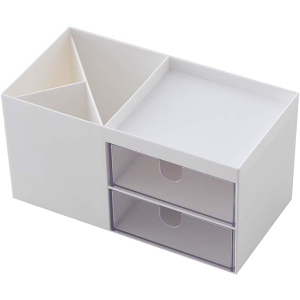 Förvaringslåda för skrivbord, pennhållare för kontorsmaterial (vit)