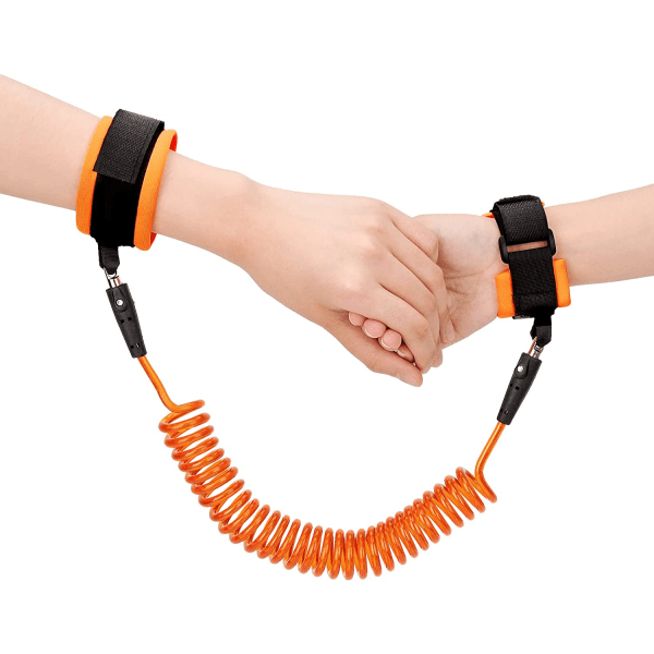 2,5 M anti-förlorade handledsrem för barn, vridbart elastiskt vajerrep orange