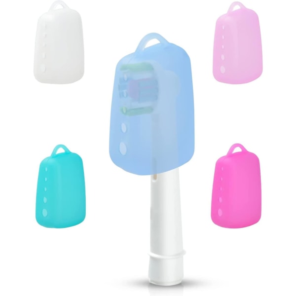 5-pack tandborstskydd, silikontandborstskydd för elektriska och manuella tandborstar (blandade färger) various
