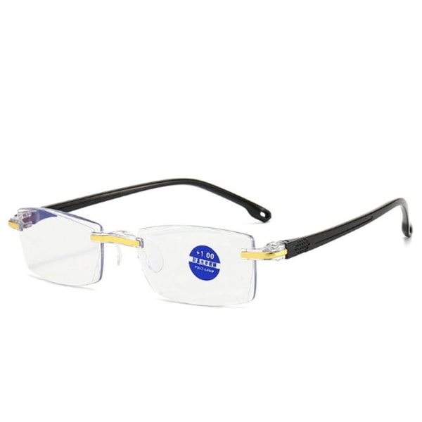 2st antiblått ljus glasögon Uni läsglasögon kantlösa för TV dator blåljus filter +2,5 dioptrier