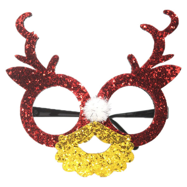 Julglasögon festdekoration med röd näsa av hornuggla