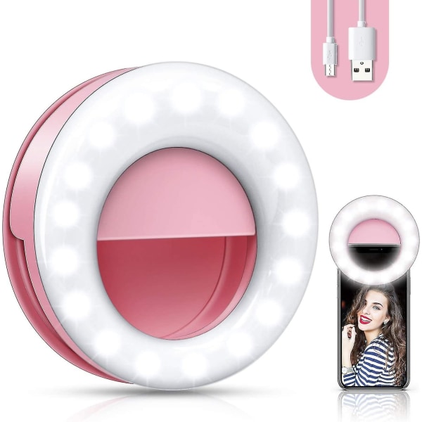 Senaste 2020 Selfie Ring Light Uppladdningsbar Selfie Light Uppladdningsbar 48 Led Filler Light, 3 justerbara ljusstyrka Video Light Night Light