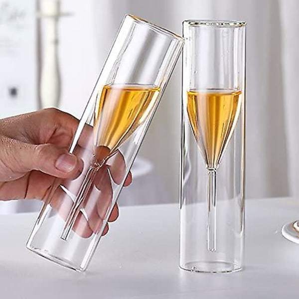 Dubbelväggig Crystal Stemless Champagne Flutes Glas