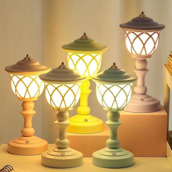 Mini bordslampa dekorativ led nattlampa Retro stil skrivbordslampa för hem sängbordslampa nattlampa