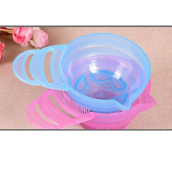 3 st toningsskål med handtag Plast hårfärgsskål Färgningsskala skål för hemmasalong (slumpmässig färg)