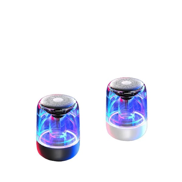 C7 Crystal Glaze Stereo Bluetooth högtalare med LED-ljus väckarklocka