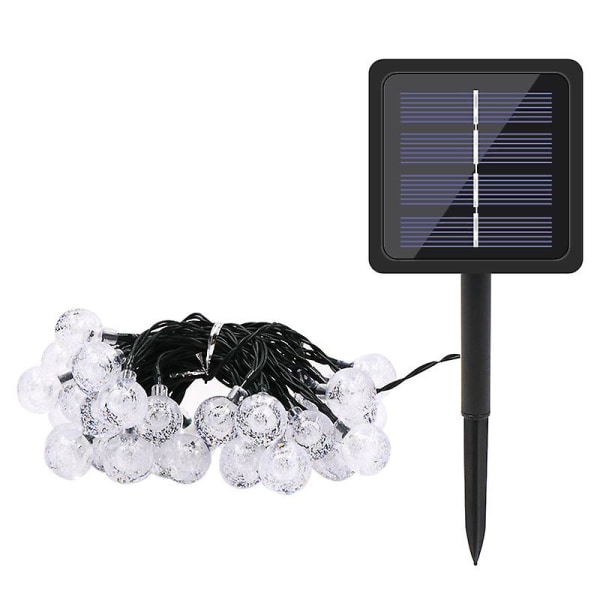 7 Meter 50 Lights Solar String Light Crystal Globe Outdoor Decor Lamp-färgglad