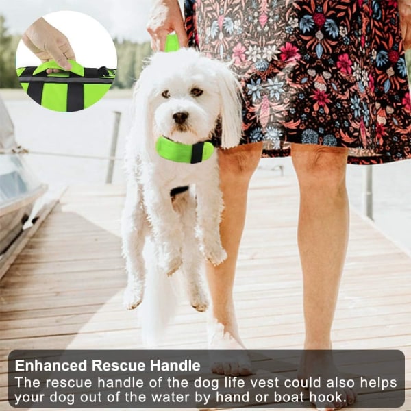 Hundräddningsväst med handtag Reflekterande och vadderad flytväst Simhjälp för simträning för små medelstora hundar L L