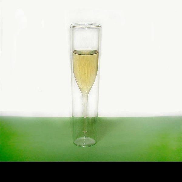 Champagne utan handtag, dubbelglas, kristallchampagneglas, bägare, bubbelglas