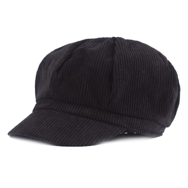 Damer Dam Vinter Corduroy Baker Boy Newsboy Cap Gatsby Cabby Körhattar black