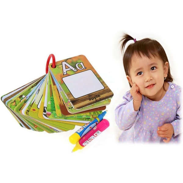 26 alfabet Doodle Board Vattenritningsbok med 2 pennor Hem Förskola Tidig utbildningsutveckling Födelsedagspresentleksak för barn Barn
