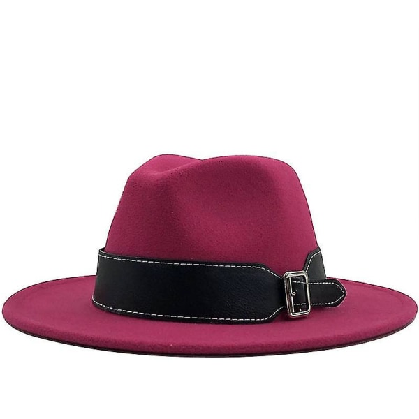 Höst vinter ull herr Fedoras dam filt hatt dam Sombrero Jazz man bowler hatt utomhus vintage topp hattar rose red