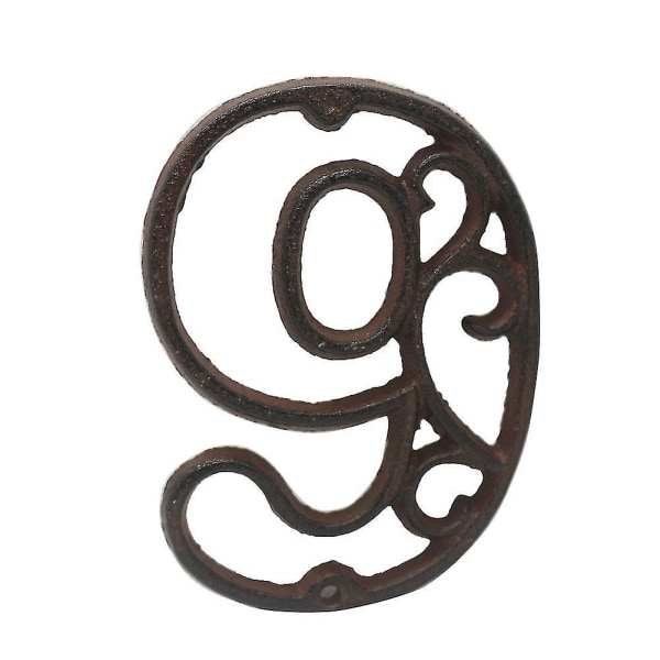 Dekorativa bokstäver i metallstil med arabiska nummertecken 9