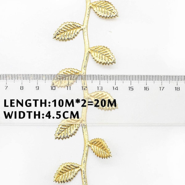 2 st bladband - 10 m långt - för hantverk, trädgårdsdekor (silver, guld)