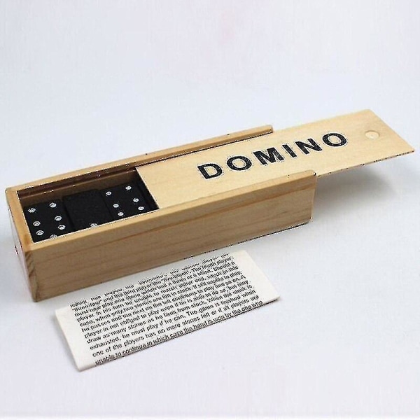 -Trälåda för barn Domino Brädspel Traditionella klassiker Domino Family Party Byggklossar