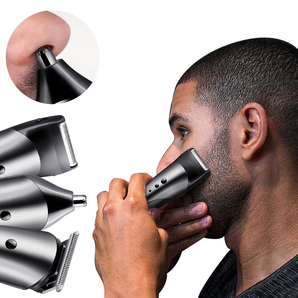 Tre-i-ett uppladdningsbar hårklippare Rak och näshår Device Set Professionell frisör hårklippare hårtrimmer