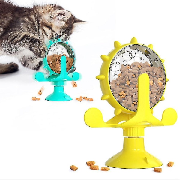 Slow feeder träning interaktiv hundleksak retas katt läcker boll automatisk matare blue