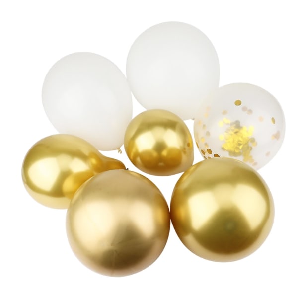 Vitguld Ballong Garland Arch Gold Dot Chrome Metallic Latex Ballong