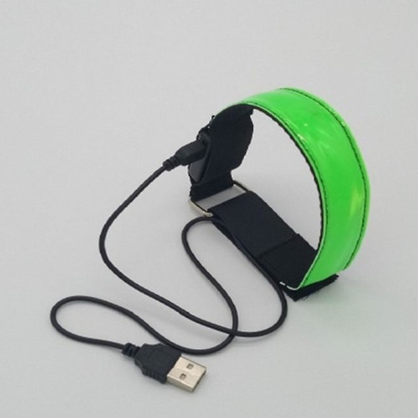 Led löpljus Nattlöpning självlysande armband självlysande armband USB utomhussporter Nattlöparutrustning 1 st blå