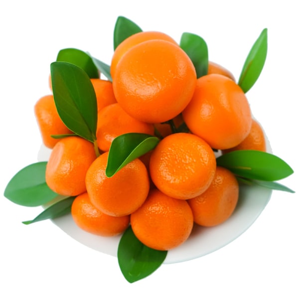 6 konstgjorda frukter falska apelsiner med grenar och blad 3 huvuden