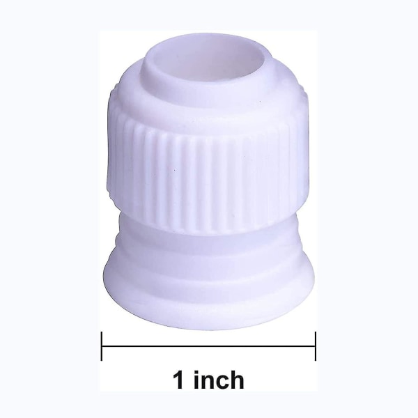 Plast Standardkopplingar Tårtdekorationskoppling Rörspetskoppling för isbildningsmunstycken, vit (24 st)