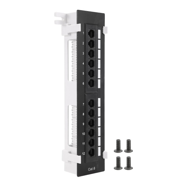 Nätverksverktygssats 12-portars Cat6 patchpanel Rj45 Nätverksfäste för väggfäste