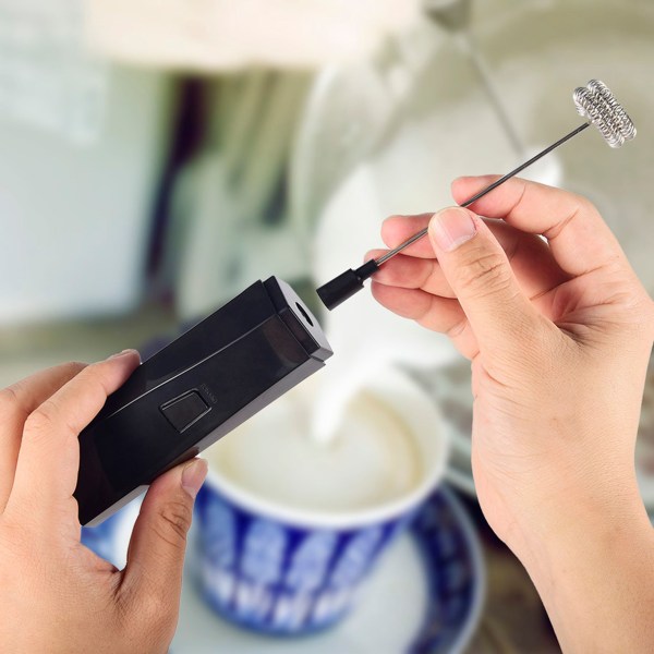 Elektrisk mjölkkvarn handindränkt kaffehandtag verktygsverktyg runt handtag black