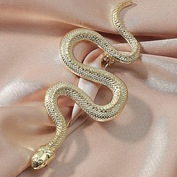 Ny Snake Brosch Pgifts Mode Smycken Badge Kvinnor Trendig Party Djur Elegant golden