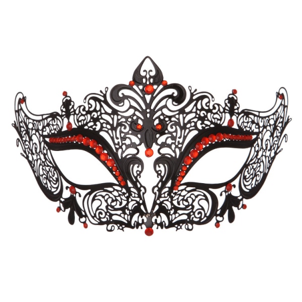 Metalldiamant Hålmask Järnmask Maskeradrekvisita (Typ B) Black Red