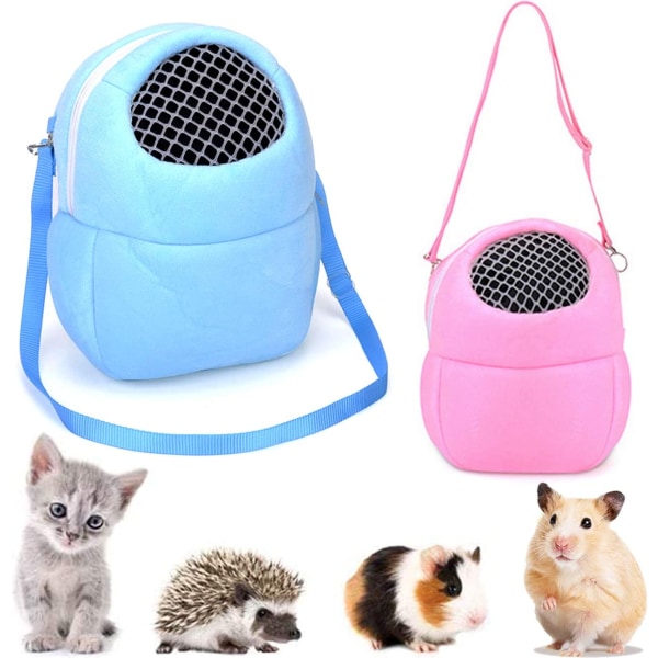 Bärbar väska för husdjur, 2 st andningsbar hamster resväska