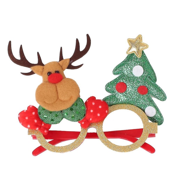 Julfest Glasögon Nyhet Juldekoration Kostym Glasögon Trädhorn Snögubbe Jultomte Nyår Glänsande glasögon 4st
