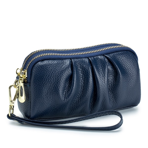 Handväska med stor kapacitet i läder för kvinnor royal blue